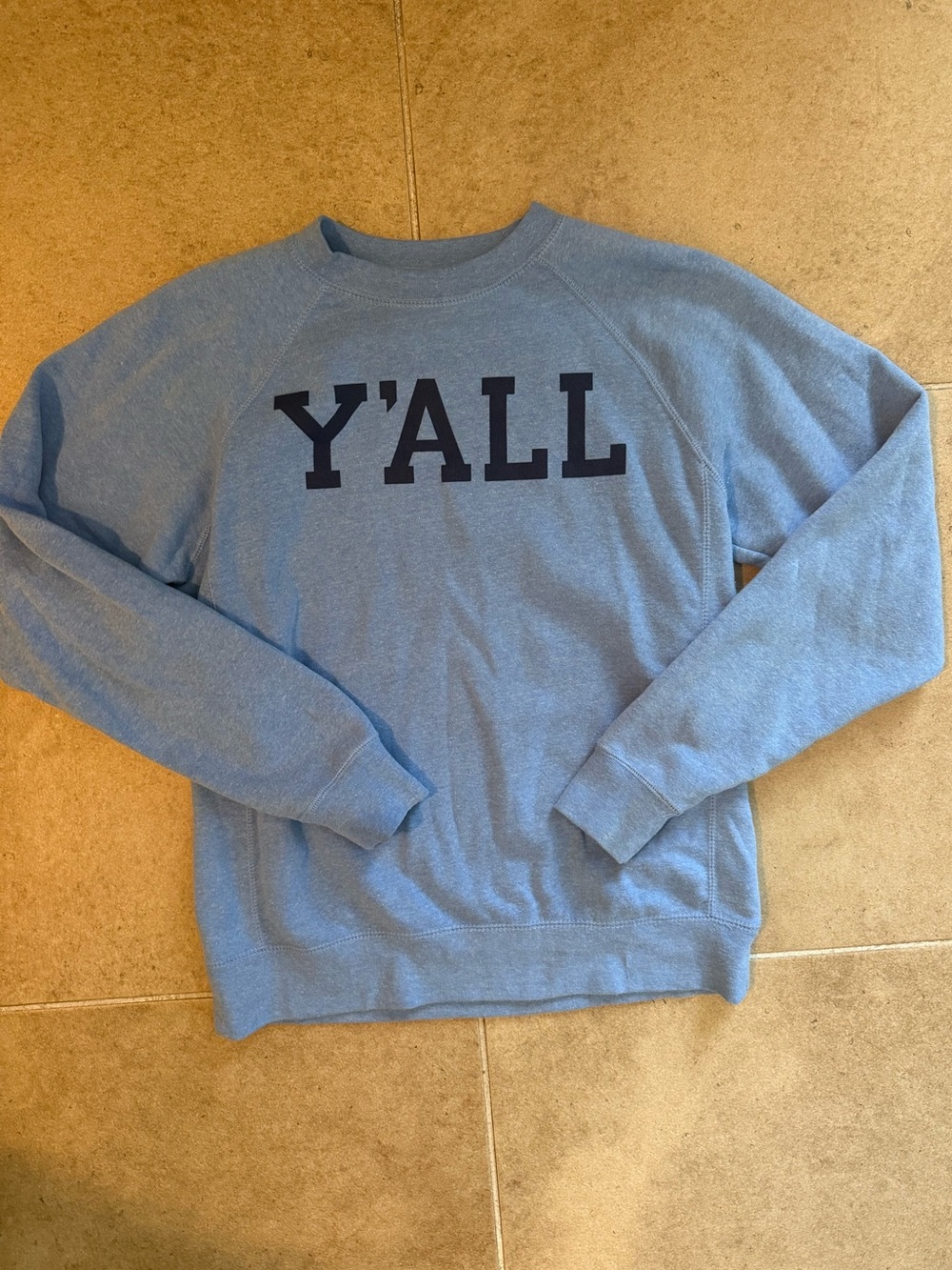 Light Blue 'Y'ALL' Crewneck Sweatshirt -  Casual Pullover crewneck